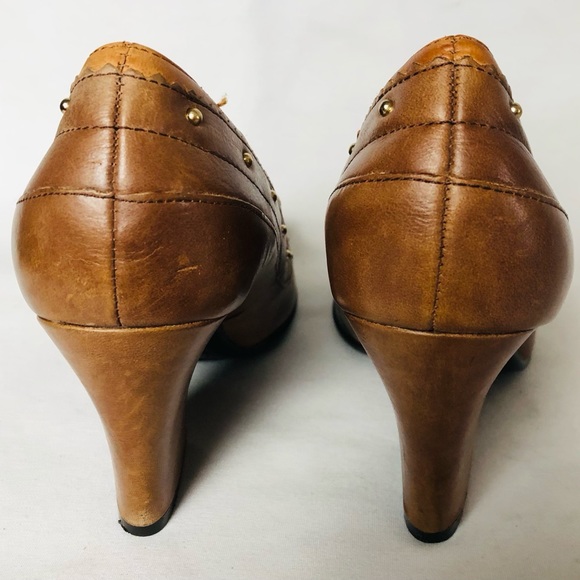 COLDWATER Creek Women’s High Heels Aerosoles Sz 6M Brown Leather Peep Toe S03 - Picture 6 of 13